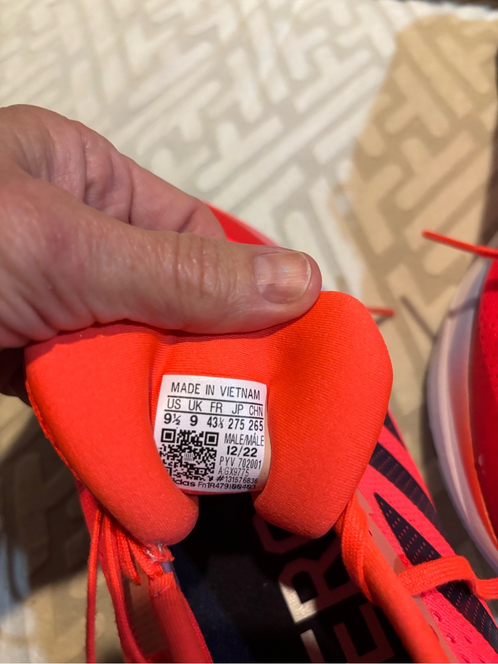 adidas Neon Orange-Red Performance Running Shoes - Picture 3 of 3